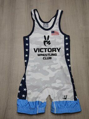Men's Brute Victory Wrestling Club Cut Singlet Blue Size S